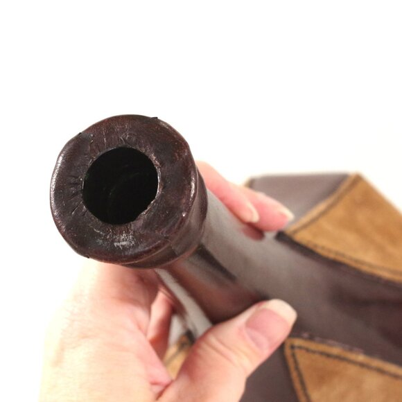 Vintage Leather Wrapped Glass Decanter with Stopper, Made in Italy - Picture 6 of 8